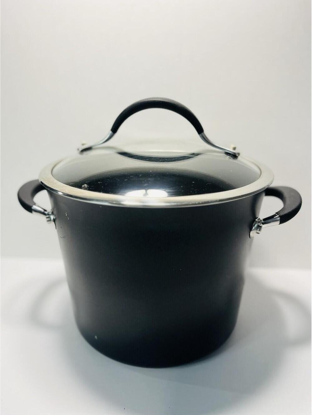 Circulon Stock Pot 8 Qt Premier Professional Non Stick Glass Lid Silicon Handle